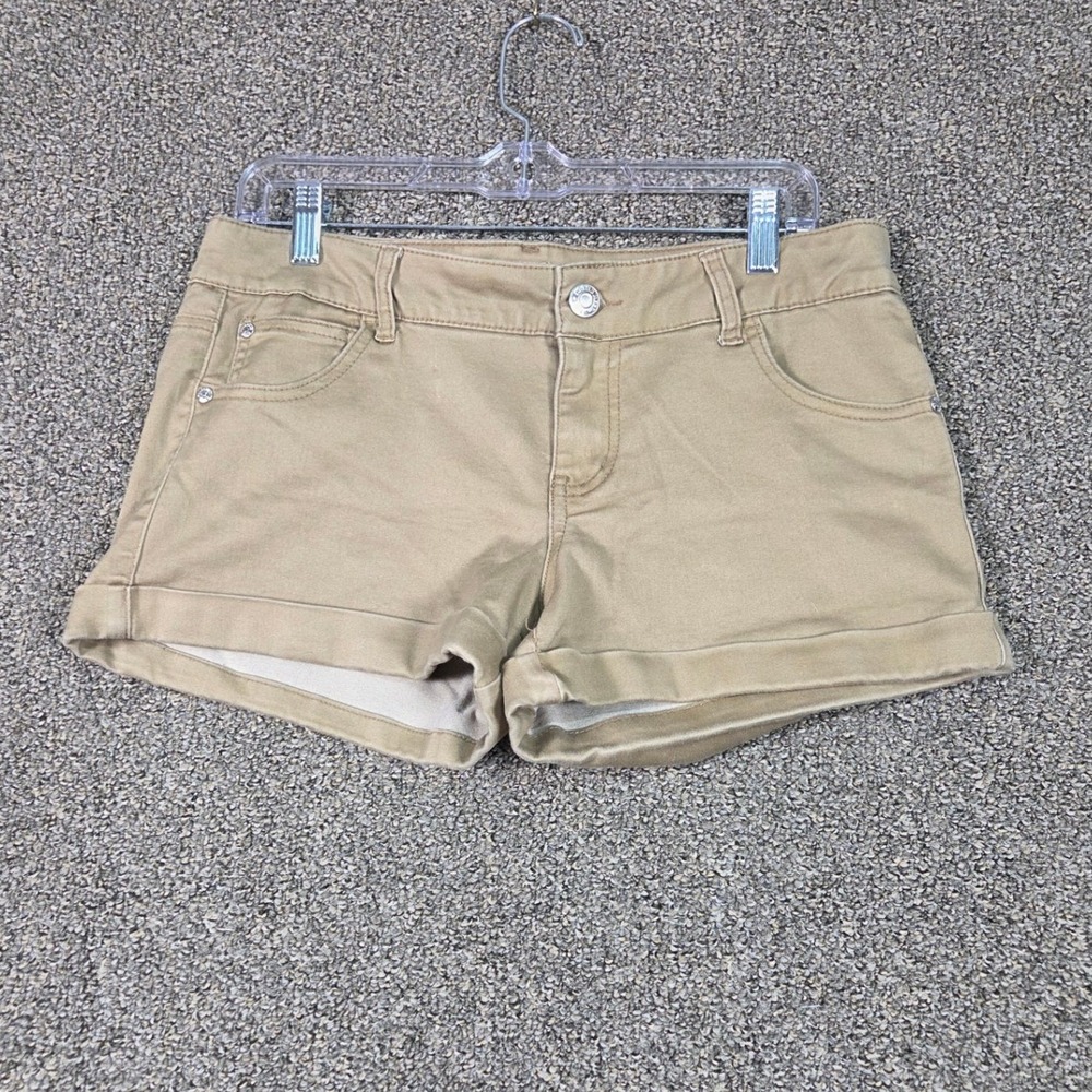 Celebrity Pink Jeans Shorts‎ Women Size 13 Khaki Tan Cuffed Denim CJ3443FST